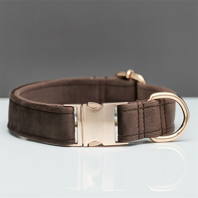 Dark Brown Durable Dog Collar with Metal Buckle Adjustable Nylon Pet Collar for Small to Large Dogs size – product detail