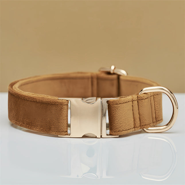Light Brown Durable Dog Collar with Metal Buckle – product detail