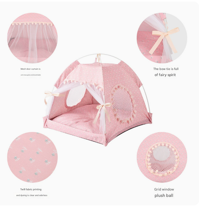 Pink Floral Portable Folding Pet Tent – product detail