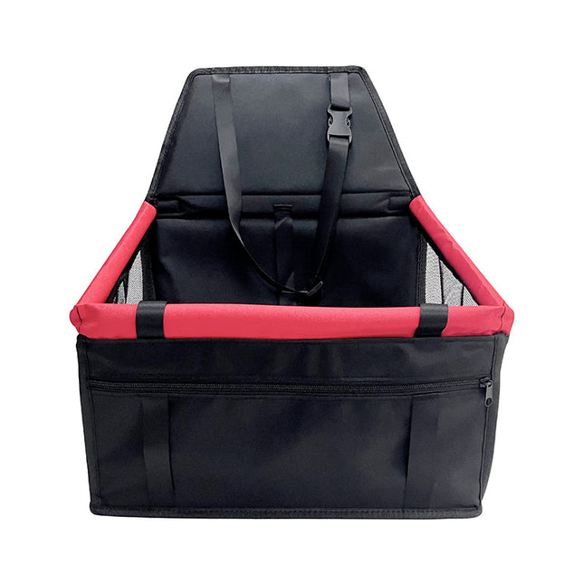 Black and Red Portable Pet Car Seat for Dogs and Cats