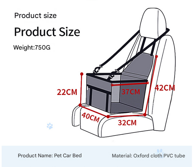 Black and Red Portable Pet Car Seat for Dogs and Cats – product detail