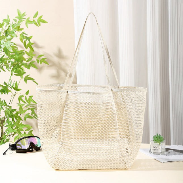 2 pcs Milky Casual Mesh Tote Bag