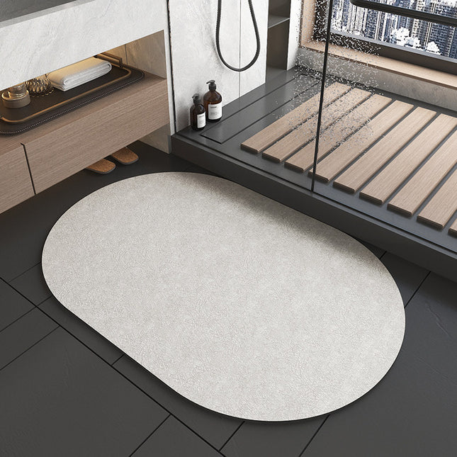 2 pcs Oval dark Beige Quick-Dry Absorbent Non-Slip Bath Rug for Bathroom Kitchen & Entryway 40x60cm
