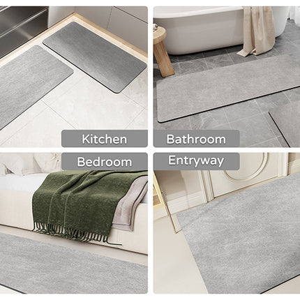 2 pcs Oval dark Beige Quick-Dry Absorbent Non-Slip Bath Rug for Bathroom, Kitchen & Entryway 40x60cm