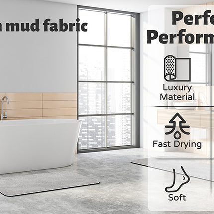 Oval dark Beige Quick-Dry Absorbent Non-Slip Bath Rug for Bathroom, Kitchen & Entryway 50x80cm