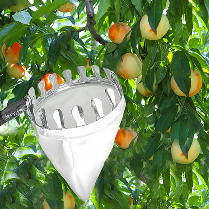 Telescoping Fruit Picker - Apple, Peach, Persimmon Harvesting Tool with Collection Bag, High Reach Fruit Catcher 2m