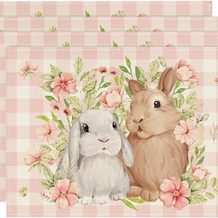 Easter Cotton-Linen Placemats - Set of 4 Anti-Stain Table Mats(Style 4)