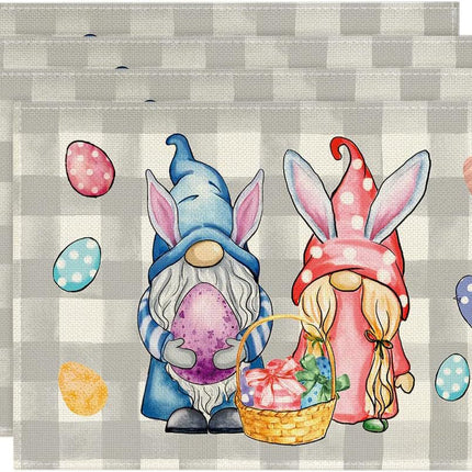Easter Cotton-Linen Placemats - Set of 4 Anti-Stain Table Mats(Style 15)
