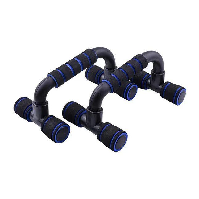 Black and Blue Push-Up Support Brackets for Home Fitness