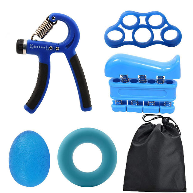 Blue 5-Piece Hand Grip Strength Training Set