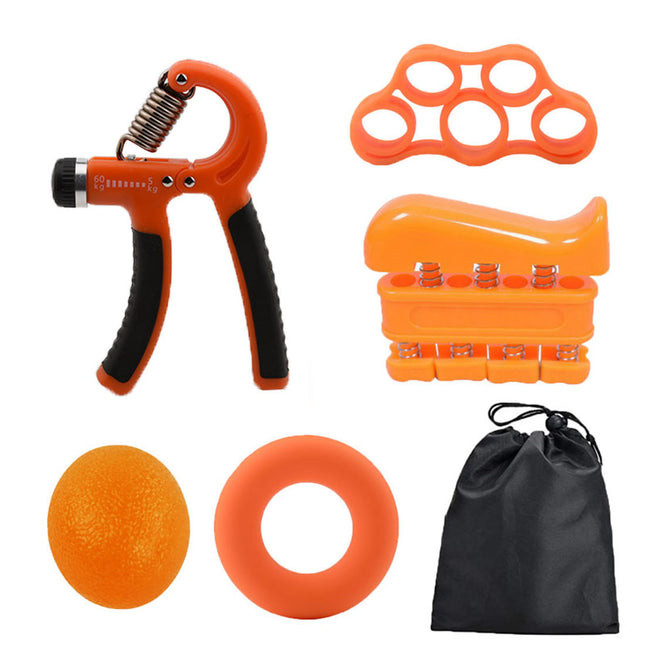 Orange 5-Piece Hand Grip Strength Training Set