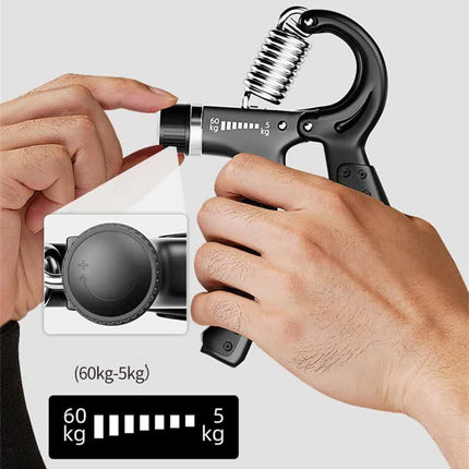 Orange 5-Piece Hand Grip Strength Training Set - Adjustable Grip Exerciser, Silicone Grip Rings & Grip Ball