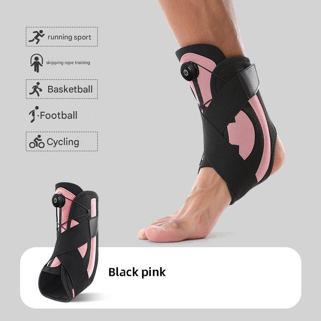 1 Pair Black Pink Adjustable Ankle Brace Compression Support for Running Sports and Ankle Recovery