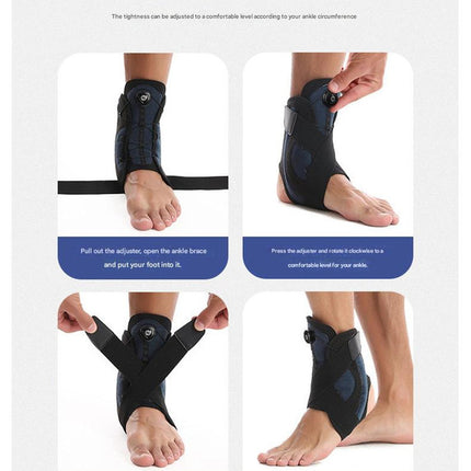 1 Pair Black Pink Adjustable Ankle Brace – Compression Support for Running, Sports, and Ankle Recovery