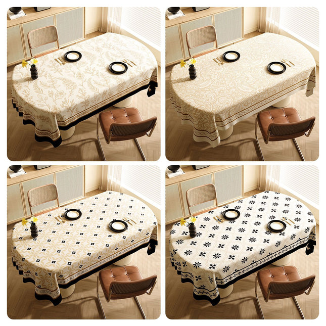 Style A Black and Beige Premium PVC Tablecloth – product detail