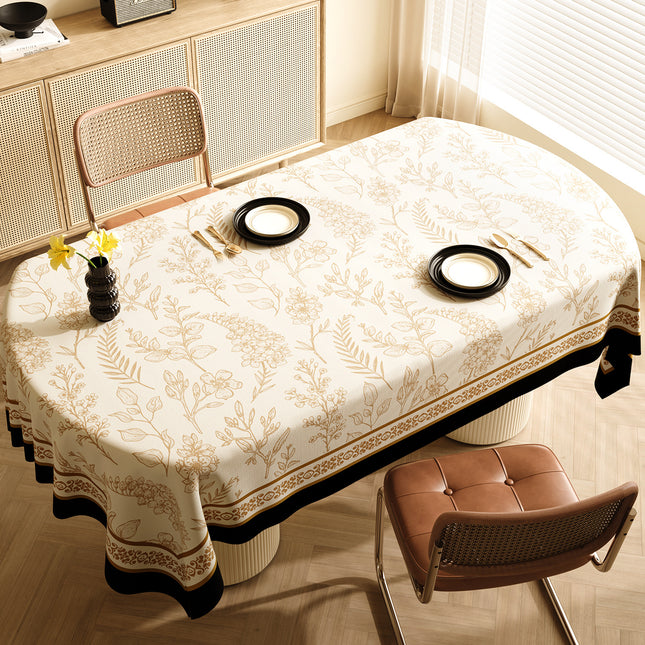 Style A Black And Beige Premium PVC Tablecloth