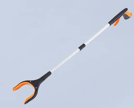 Orange Foldable Grabber Tool with Silicone Non-Slip Claws Ideal for Litter Picking Outdoor Use and