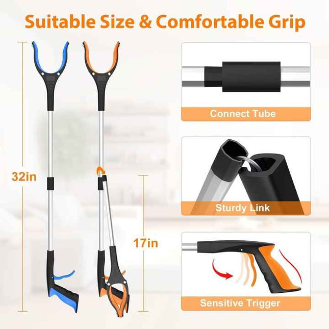 Red Foldable Grabber Tool with Silicone Non-Slip Claws – product detail