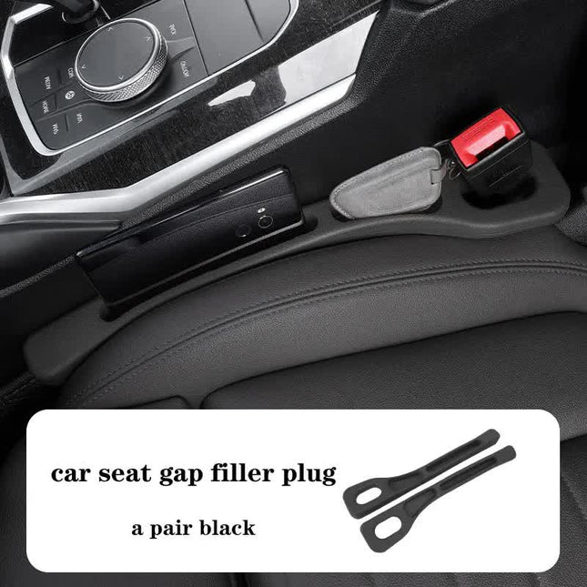 Black Car Seat Gap Filler 2 Pieces Car Interior Storage Organizer for Front Seat Seam V888-ELOSUNG21162