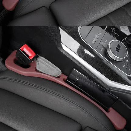 Black Car Seat Gap Filler – 2 Pieces Car Interior Storage Organizer for Front Seat Seam