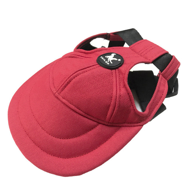 Size L Red Adjustable Pet Baseball Cap for Cats and Dogs