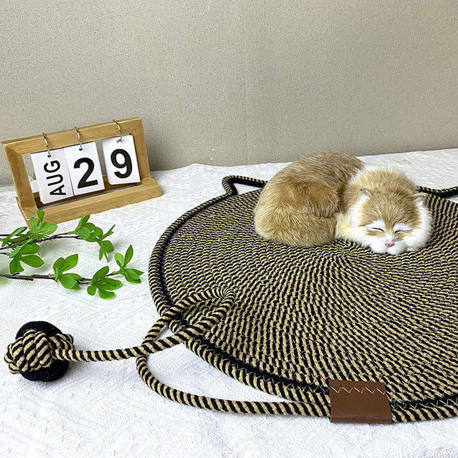 3 Pcs Black And Brown Durable Cat Scratching Mat with Attached Toy V888-ELOSUNG21196