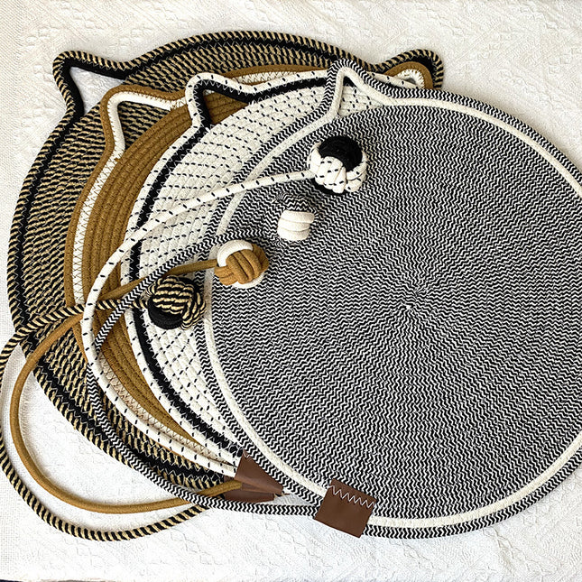 3 Pcs Grey Durable Cat Scratching Mat with Attached Toy Ball – product detail