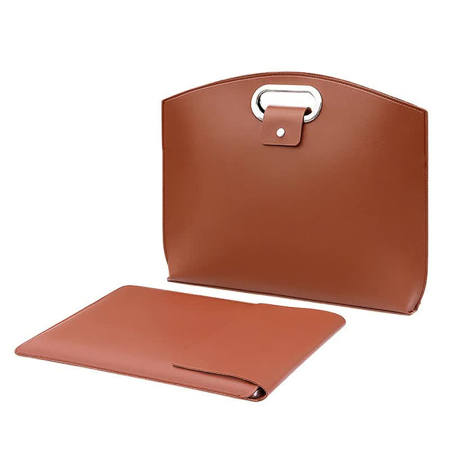 Brown Elegant PU Leather Laptop Handbag & Sleeve (Inch Laptops)