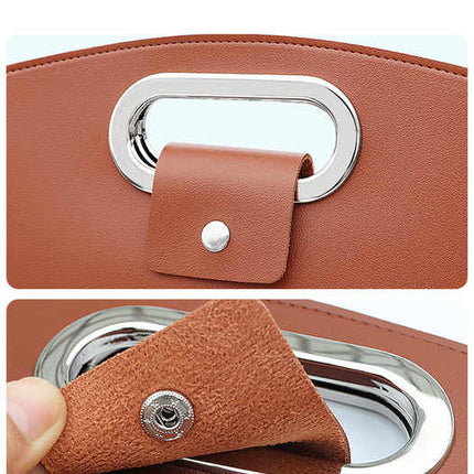 Beige Elegant PU Leather Laptop Handbag & Sleeve - Protective and Stylish Laptop Case with Adjustable Strap for 15.6-inch Laptops