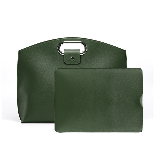 Green Elegant PU Leather Laptop Handbag & Sleeve (Inch Laptops)