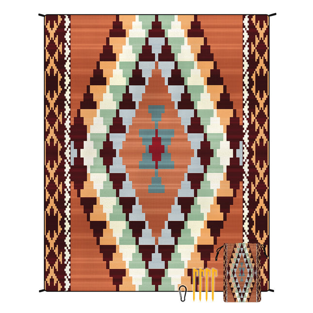Style STD-001-17 Brown Quick Dry Beach Mat Sand Proof Waterproof Outdoor Picnic Blanket