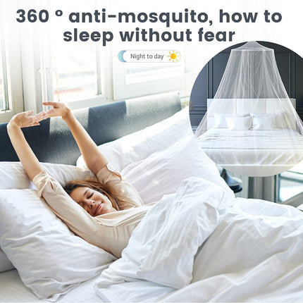 White Hanging Princess Bed Canopy Mosquito Net – design and finish