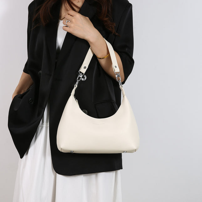 Beige Women's Trendy PU Leather Shoulder Bag