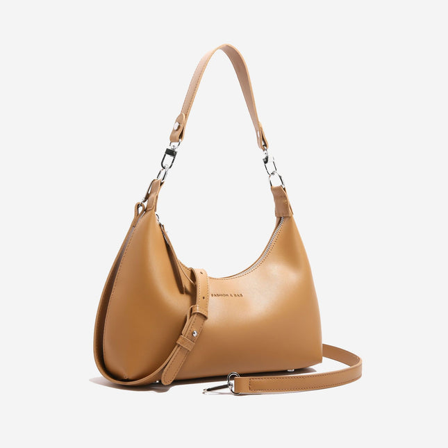Brown Women's Trendy PU Leather Shoulder Bag