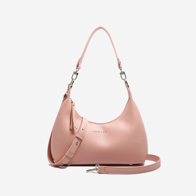 Pink Women's Trendy PU Leather Shoulder Bag