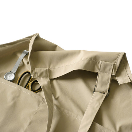 Grey Waterproof & Oil-Proof Apron - Adjustable Kitchen Apron with Pockets