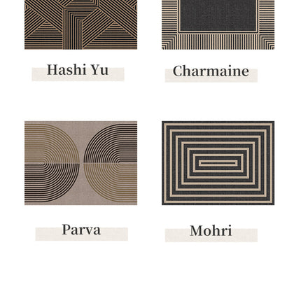 50*80cm Brown Style 5 Geometric Patterns Outdoor Entryway Mat - Non-Slip Welcome Rug for Front Door