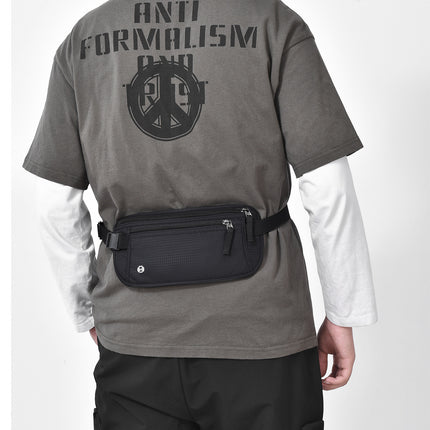 Light Grey Nylon Travel Waist Pack - Waterproof, RFID Blocking, Lightweight