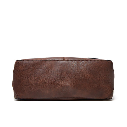 Khaki Spacious & Stylish  PU Leather Tote Bag -  Versatile Shoulder/Crossbody