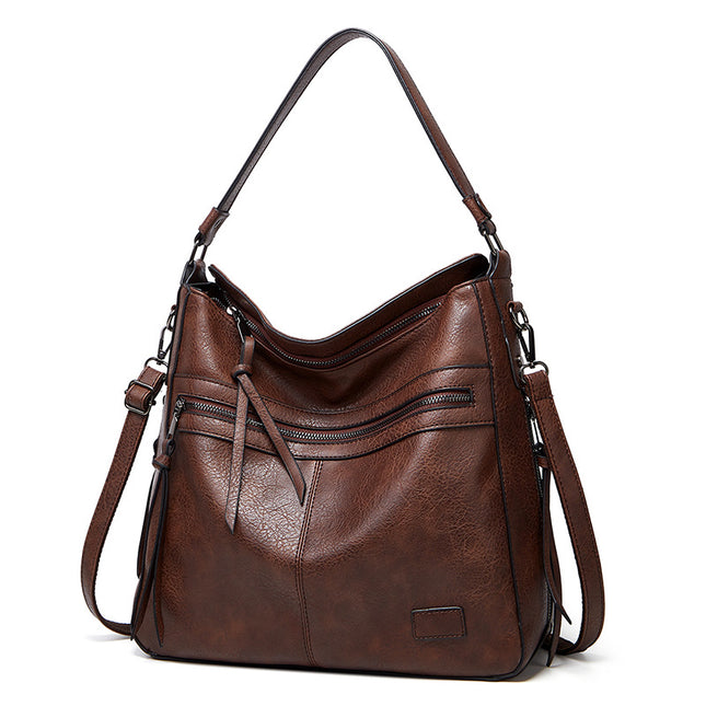 Coffee Spacious & Stylish PU Leather Tote Bag