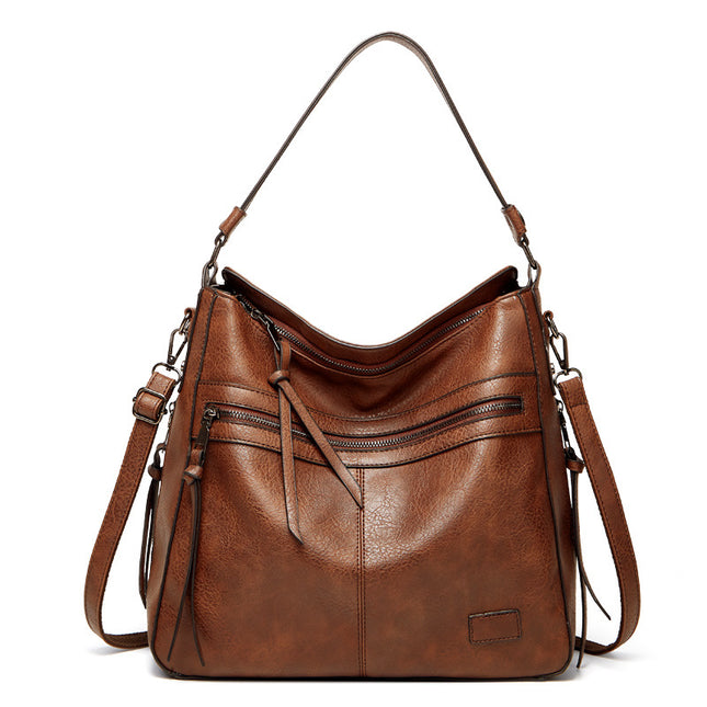 Brown Spacious & Stylish PU Leather Tote Bag
