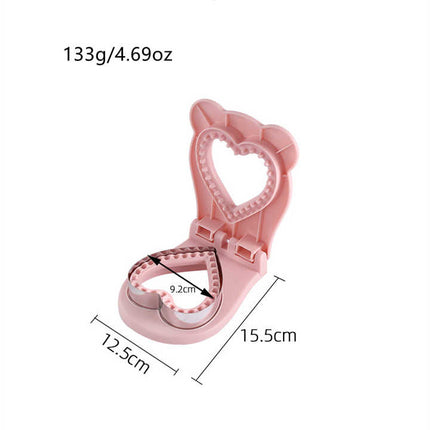 3 Pcs Red Heart Sandwich Maker Sealer - DIY Toast Pocket Bread Cutter & Sealer Mold (PP + 304 Stainless Steel)