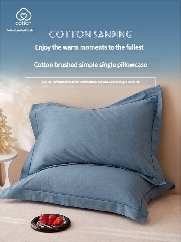 Blue Pure Cotton Flannel Pillowcase Set – product detail