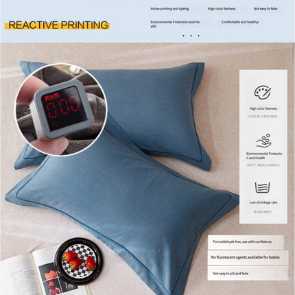 Yellow Pure Cotton Flannel Pillowcase Set - Soft, Thickened, Solid Color (Pair, 48x74cm)