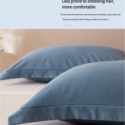 Yellow Pure Cotton Flannel Pillowcase Set - Soft, Thickened, Solid Color (Pair, 48x74cm)