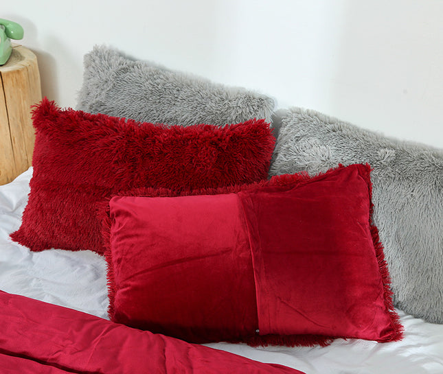Claret Faux Fur Pillowcase Set – product detail