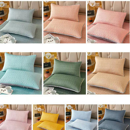 Pink Cooling latex texture Pillowcase Set - Latex Feeling, Solid Color, 48x74cm (Pair)
