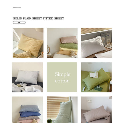 Dark Blue 100% Cotton Pillowcase Set - Envelope Closure(without pillow core)