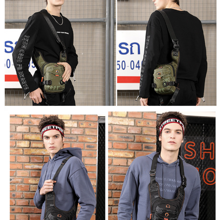 Green Rugged Polyester Waist Pack - Stylish, Multi-Compartment Crossbody Bag for Outdoor Adventures