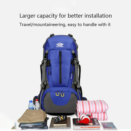 Red High-Capacity Nylon Hiking Backpack - Durable, Multi-Functional Outdoor Travel Pack